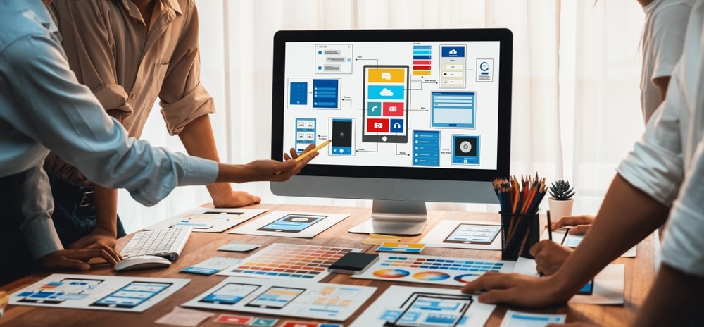 Developer working through UX for web design